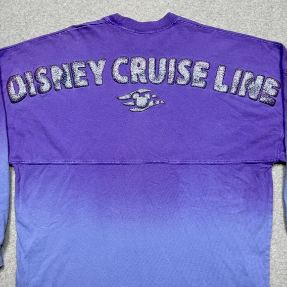 Disney Cruise Line Spirit Jersey Small Purple Blue Glitter Long Sleeve Shirt S * - Picture 3 of 12